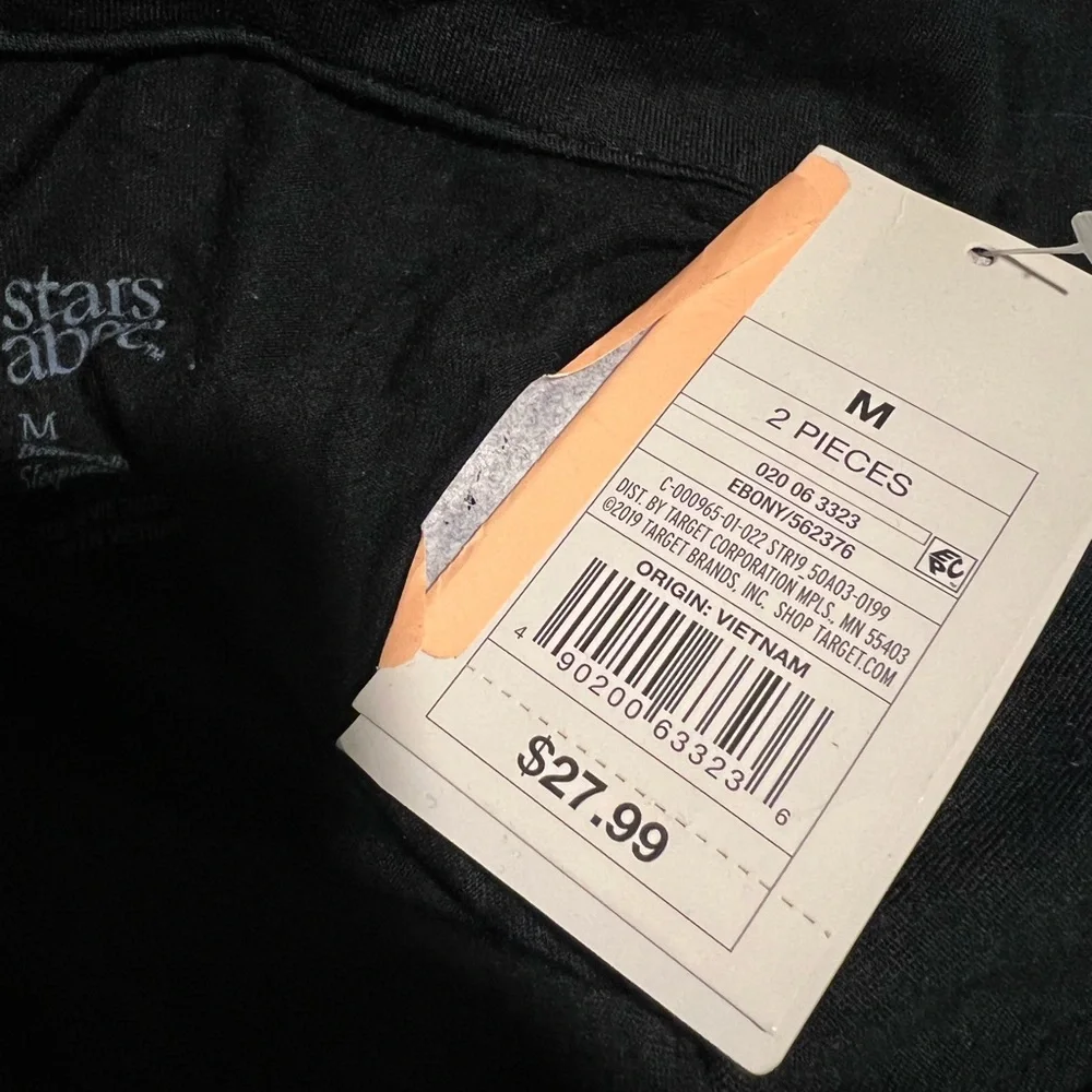 Target Black Pajama Top with White Trim medium - Picture 3 of 3